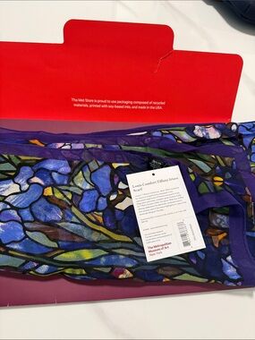 The MET- Louis Comfort Tiffany Irises Scarf - Blue & Purple Floral